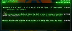 A hacker crewmember using a discount code.