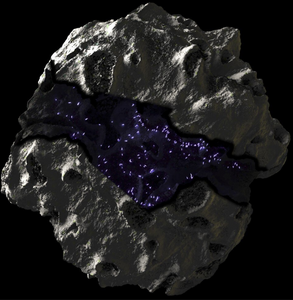 Uranium cave with the cavity exposed to the ship