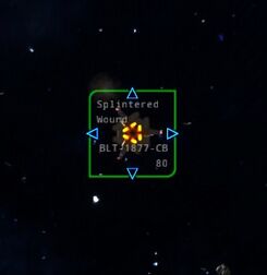 A picture of a beacon floating in the rings. A glow from its interior shows that it is active.