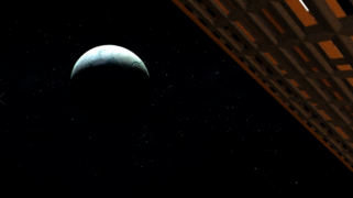 Enceladus as viewed from the station